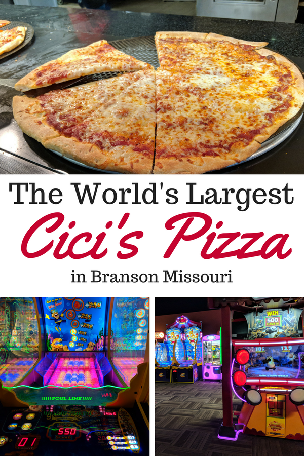 The World's Largest Cici's in Branson Missouri is 13,000 sq ft with a million dollar game room. #BloggingBranson #CicisPizza #WorldsLargestCicisPizza #Branson #Missouri #BransonMissouri