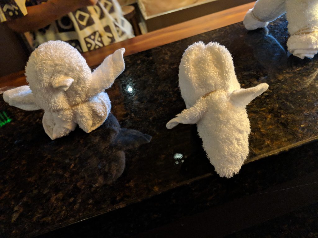 Towel animals left in resort rooms make great free Disney souvenirs.