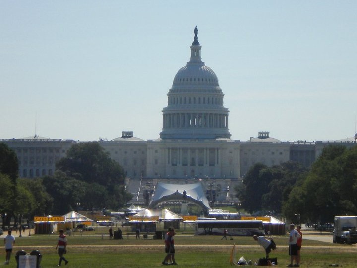 The US Capital from the National Mall during our family-friendly Washington DC walking tour. 