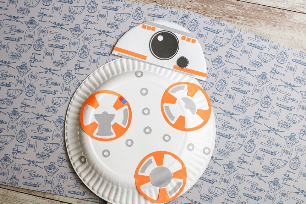 Finished BB-8 paper plate craft