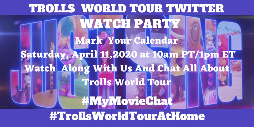 Trolls World Tour Twitter Watch Party Saturday, April 11, 2020